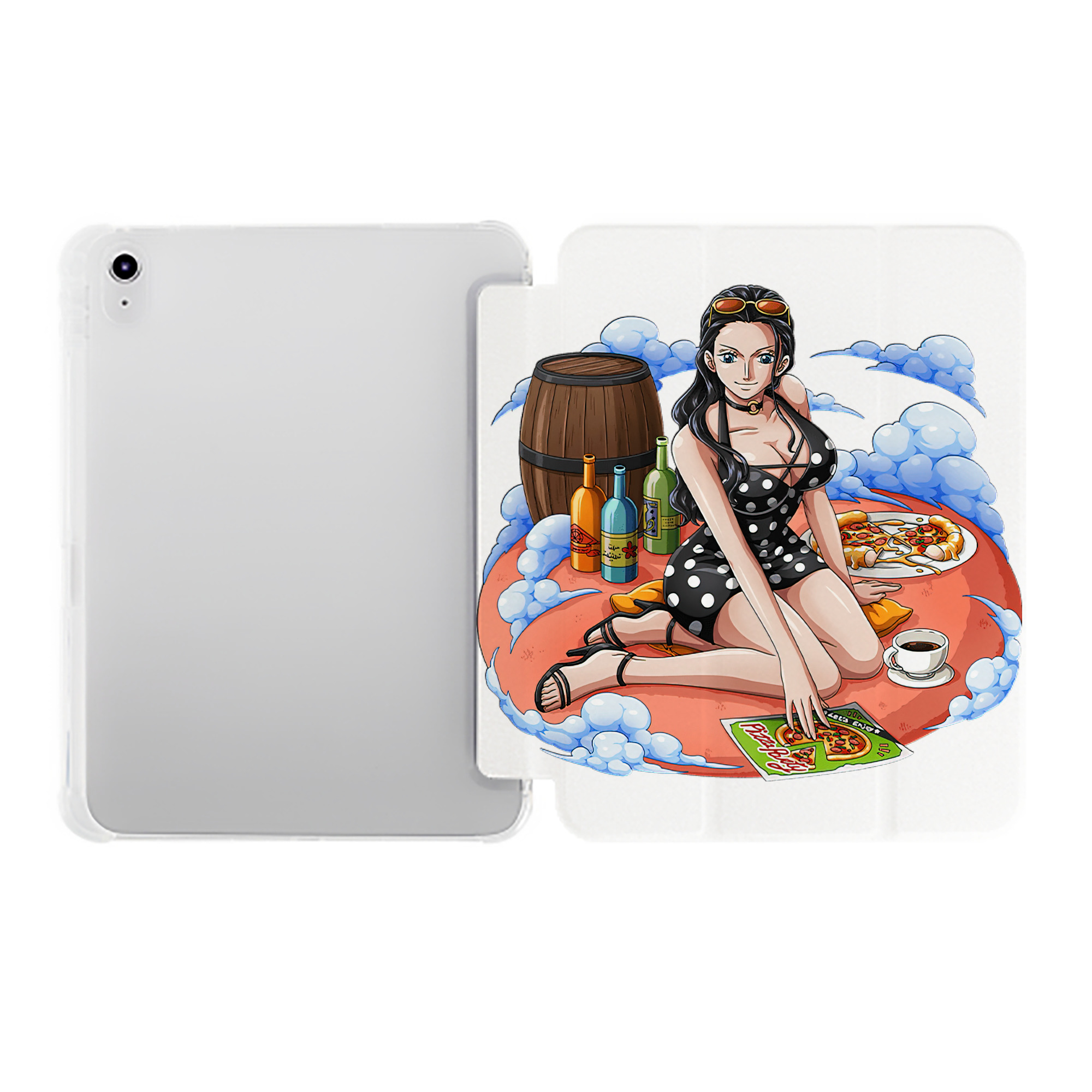 （画像用） ワンピース ニコ・ロビン ONE PIECE Nico Robin IPad ケース ペン収納付き 三つ折りスタンド PUレザー×シリコン 対応機種9.5/10.5/10.9インチ